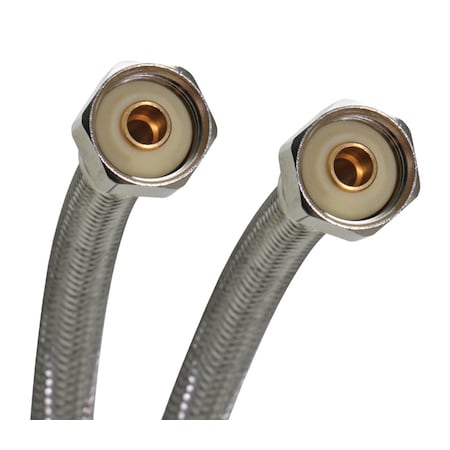 Fits-All Fluidmaster Univseral 1/2 in. FIP Compression 12 in. Braided Stainless Steel Supply Line B4F12U
